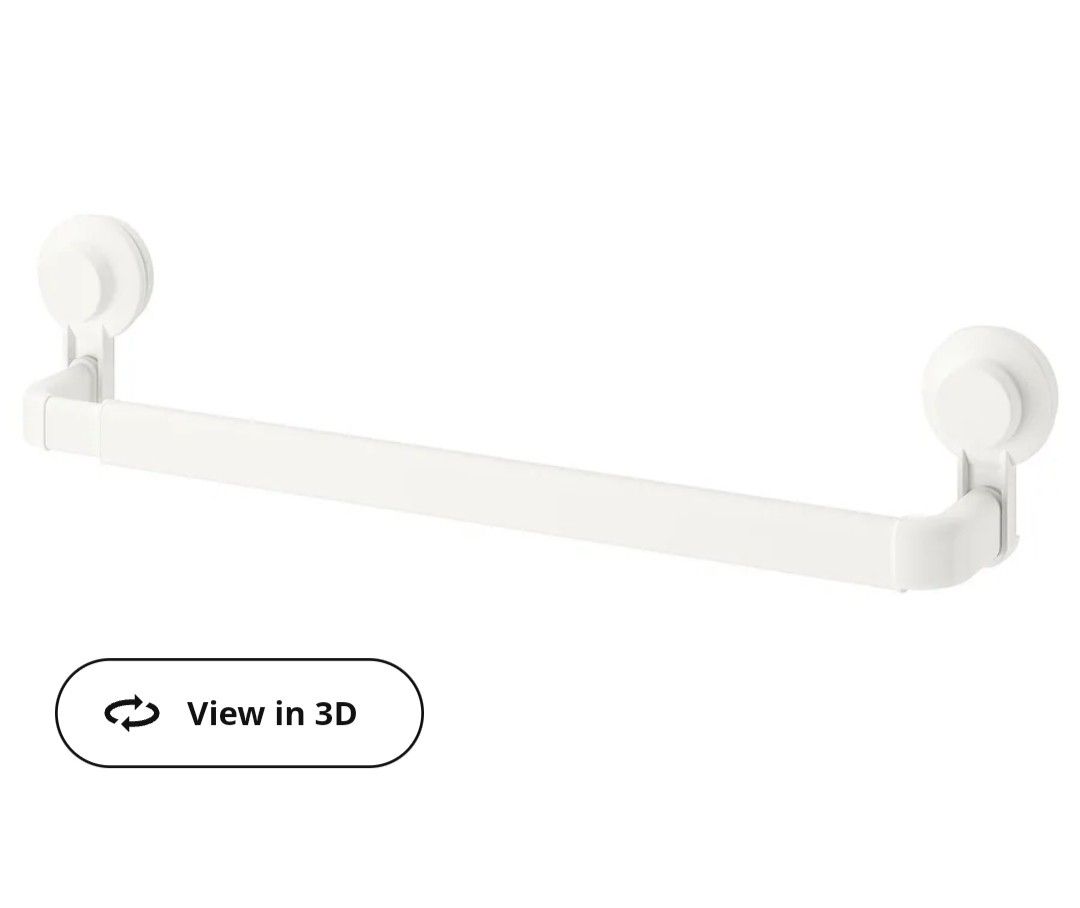 TISKEN Towel rack with suction cup, white - IKEA