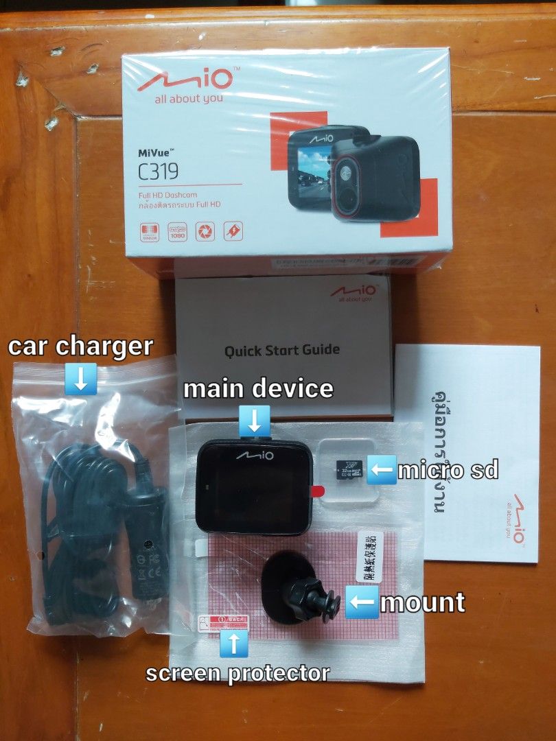 Car Dashcam full hd.Mio, Mivue C319, Car Parts & Accessories, Audio ...