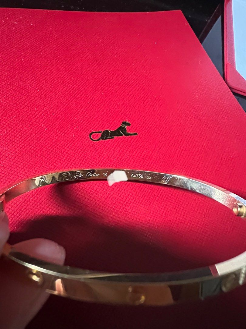Cartier love bracelet small thin size 18 yellow gold yg Women s Fashion Jewelry Organizers Bracelets on Carousell
