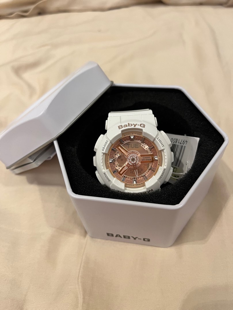 White and rose new arrivals gold baby g shock