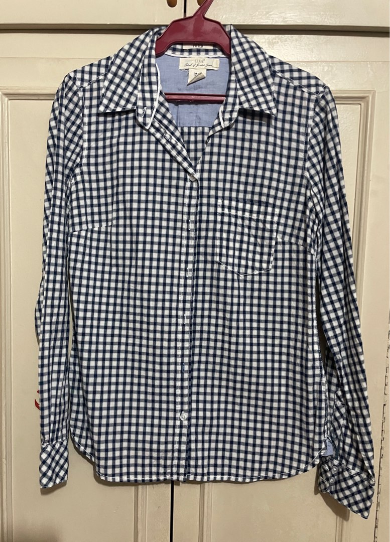 Checkered polo, Women's Fashion, Tops, Longsleeves on Carousell