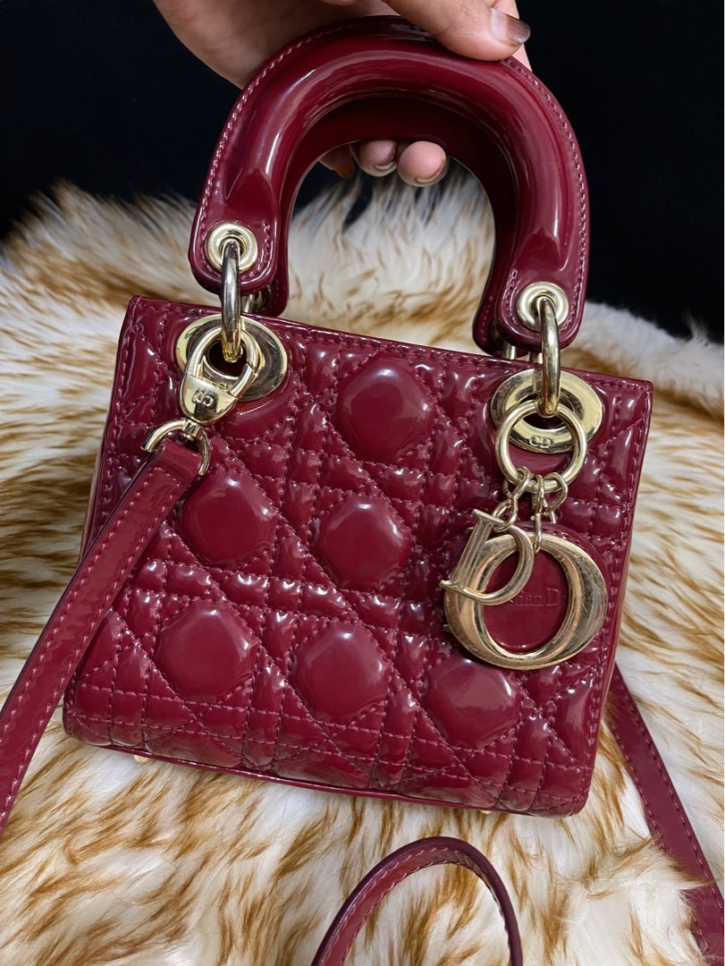 Mini lady clearance dior cherry red