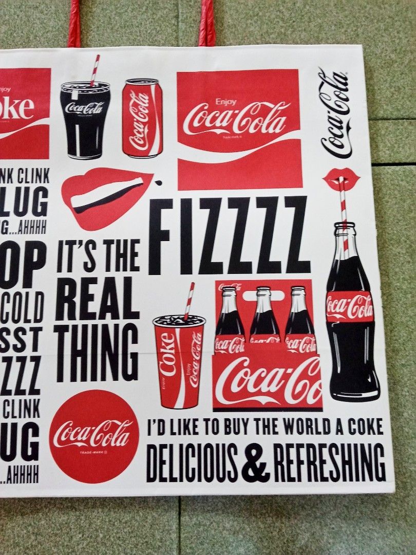 Coca-Cola Gift Handle Bag, Paper Bag (White)., Hobbies & Toys ...