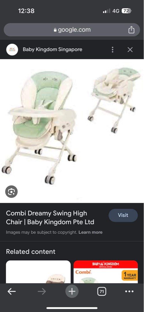 Combi dreamy swing high chair Babies Kids Baby Nursery Kids