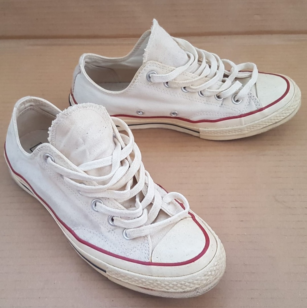 Mens converse on sale white low tops