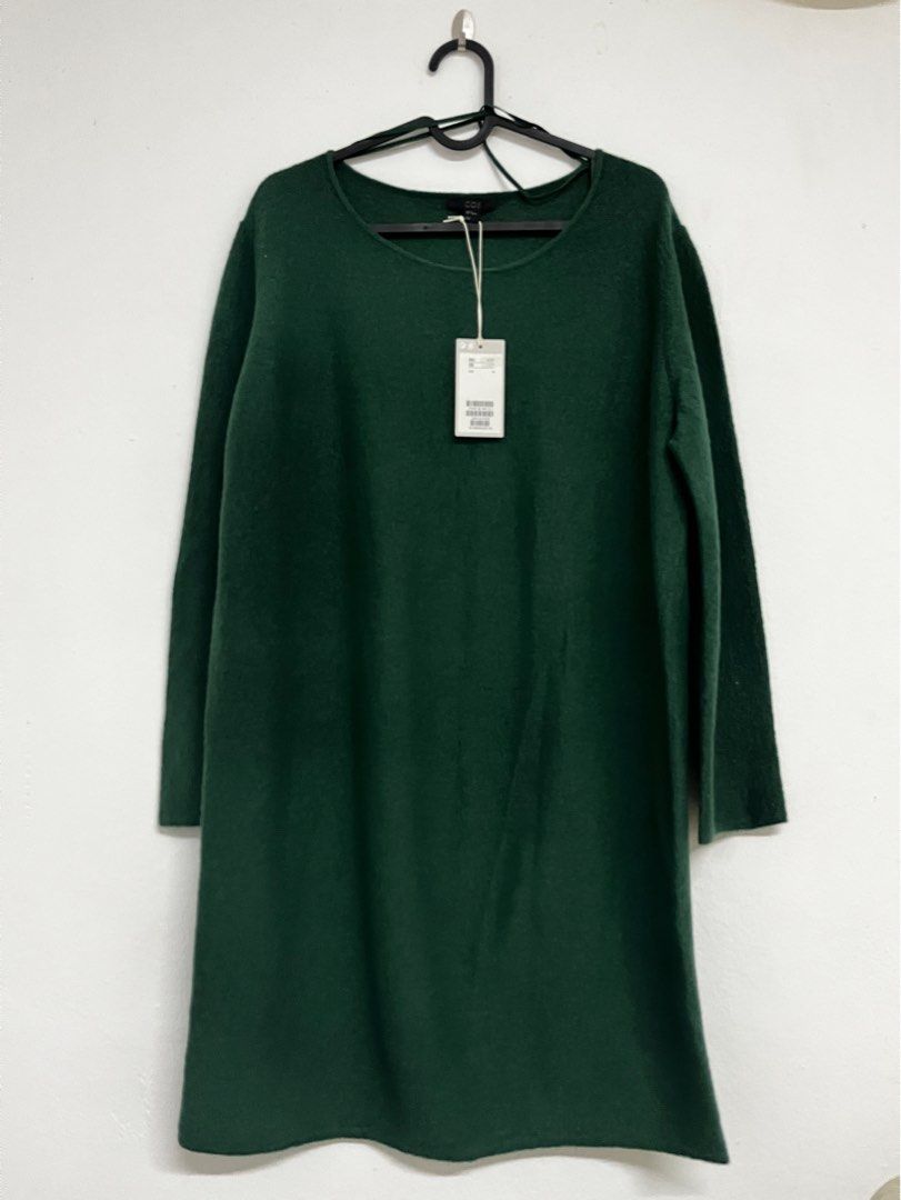 COS blouse dress emerald green long sleeve Free Postage