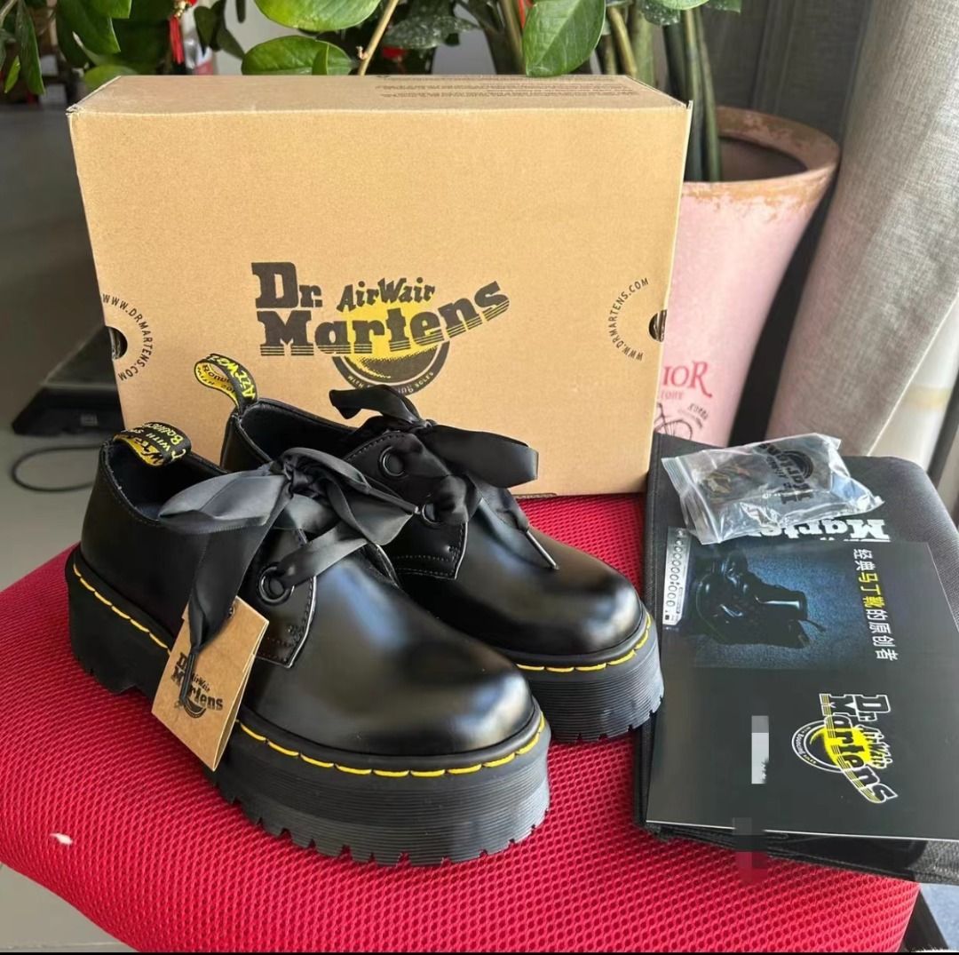 Dr martens holly ribbon flatform shoes online