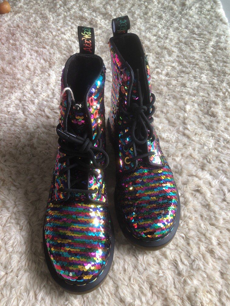Rainbow sequin outlet doc martens