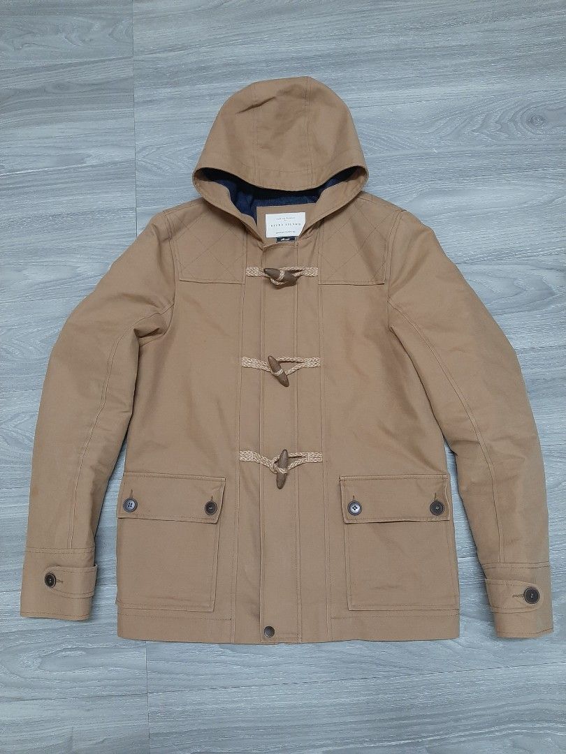 Mens camel coat river island clearance