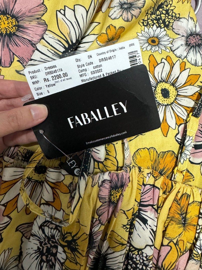 Faballey yellow dress top