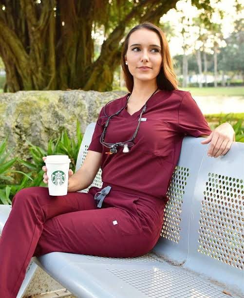 Figs Rafaela Scrub Top Women's XS Burgundy