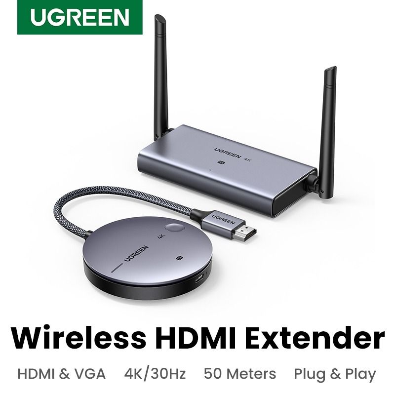 Wireless HDMI/VGA Adapter Video Transmitter And Receiver 4K@30Hz 2.4/5GHz  for Streaming Video/Audio from Laptop, PC to HDTV/Projector 