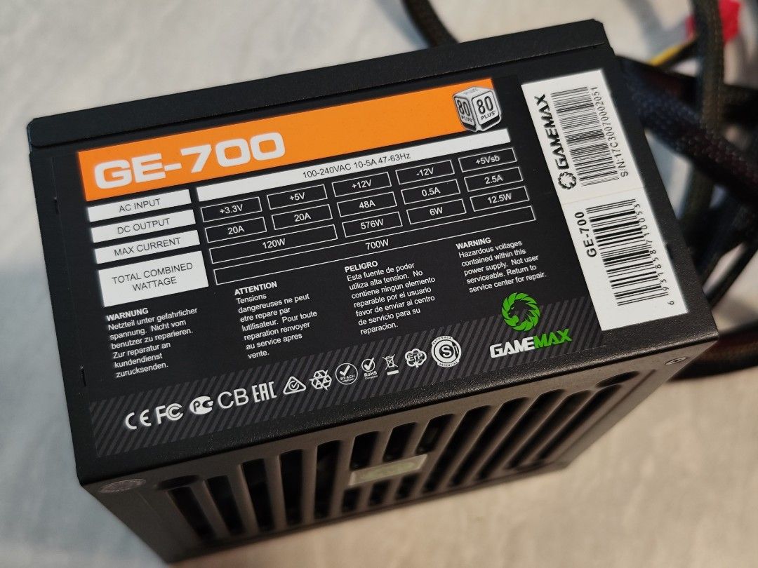GameMax 700W Corsair Replacement Power Supply Unit (PSU), Computers ...