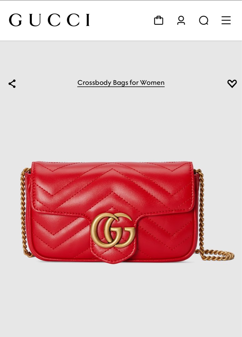 GG MARMONT MATELASS LEATHER SUPER MINI BAG Red Luxury Bags