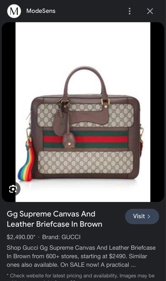 GUCCI GG SUPREME Canvass and Leather Briefcase Luxury Bags Wallets on Carousell