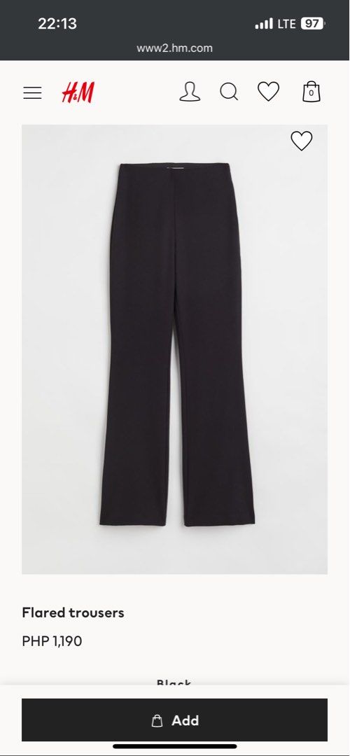 H&m black flared trousers sales