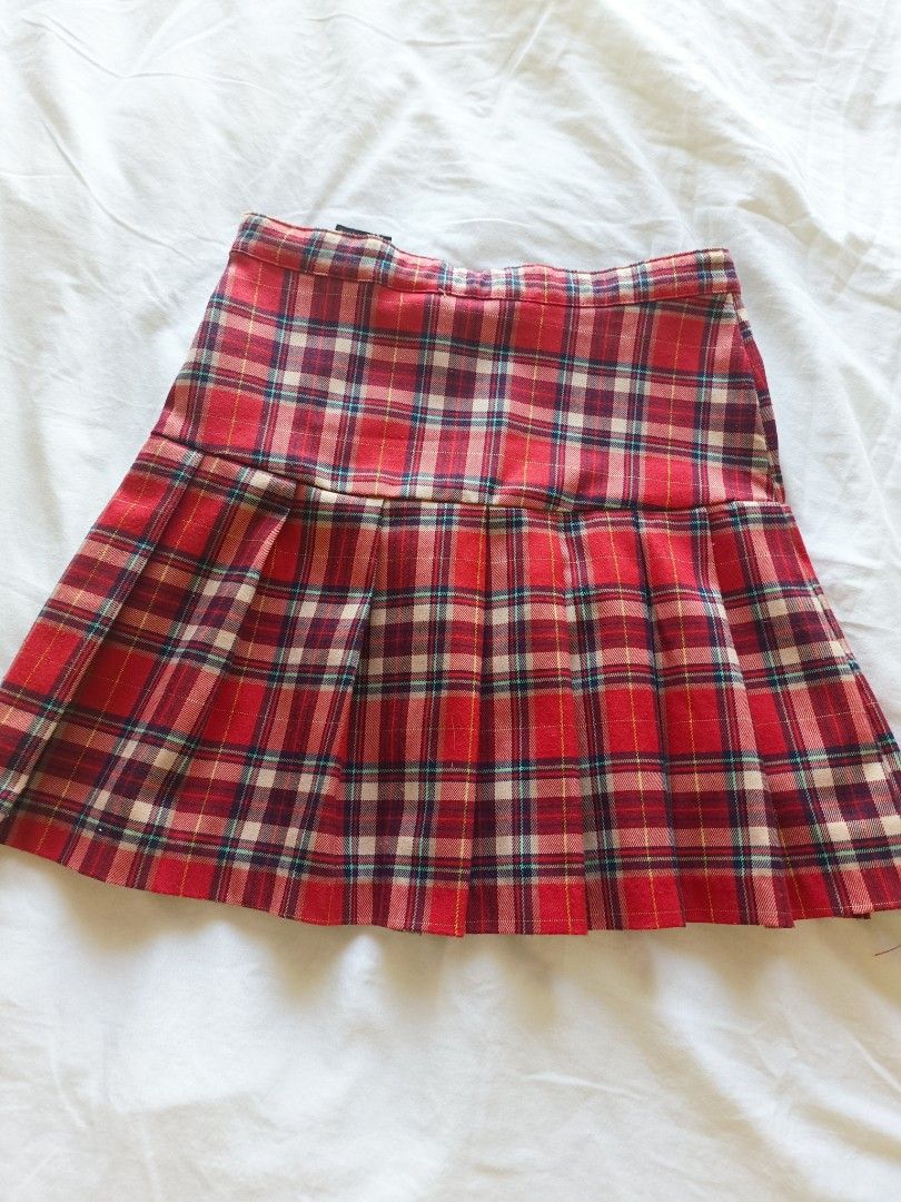 H M Kids British Plaid Checkered Pleated Skirt UK 9 10Y Babies