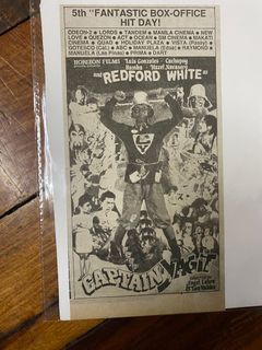 Horizon Films Cachupoy Redford White as Captain Yagit - Tagalog Filipino Old Newspaper Clip Cut Outside OPM Filipino Cinema Movie House Poster Wall Print Decor Ad