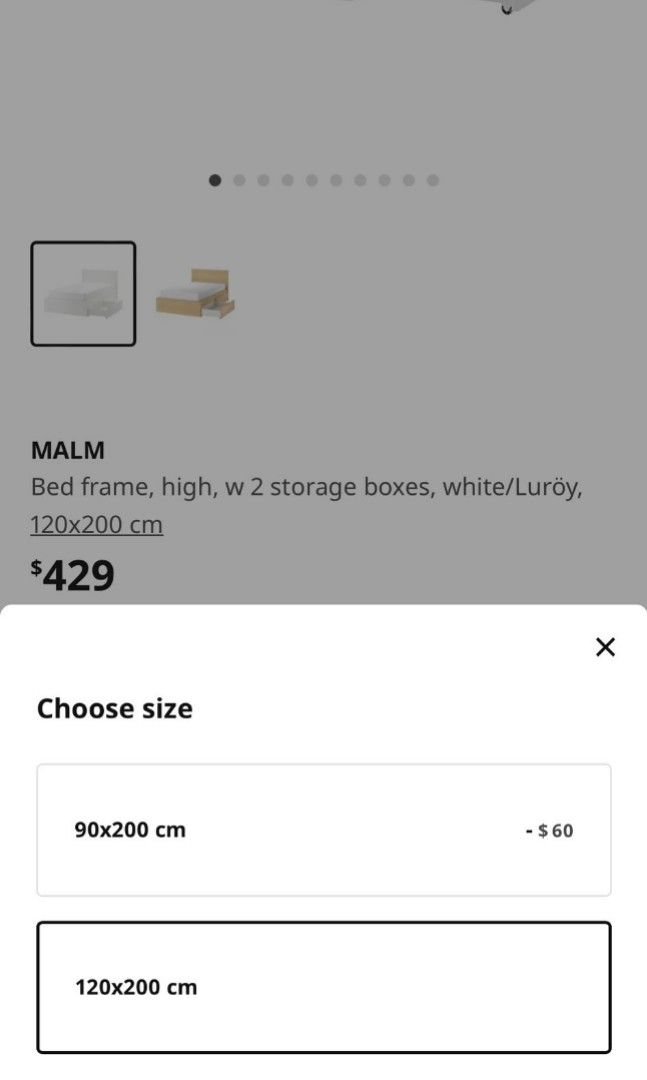 Ikea Malm Super Single Bedframe, Furniture & Home Living, Furniture