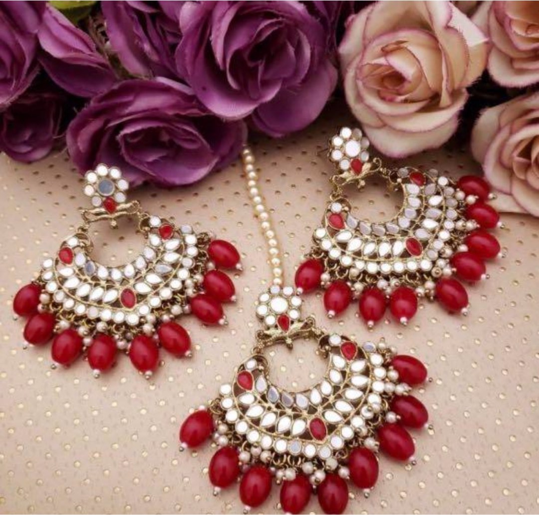 Red colour jewellery sets shop
