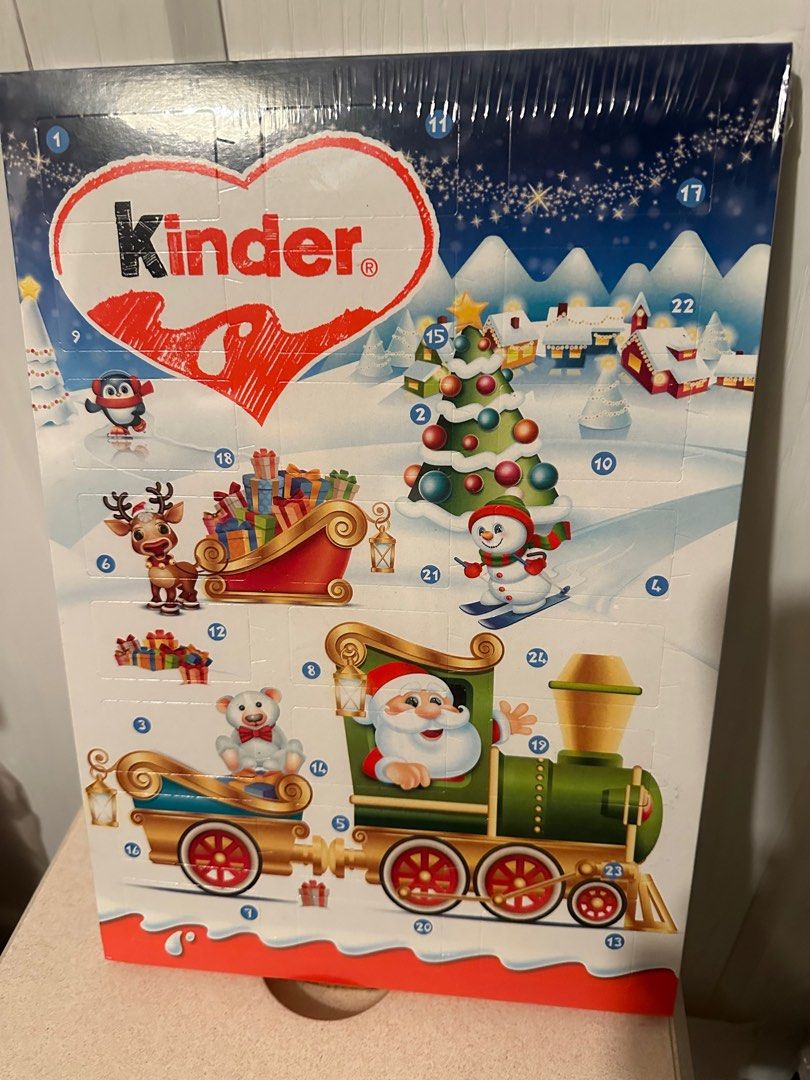 Kinder Christmas countdown calendar set聖誕倒數月曆, 嘢食& 嘢飲, 禮品籃和禮籃- Carousell