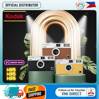 KODAK EKTAR H35 Half Frame Film Camera Handy Aesthetic Mini Cam with 4 Cute Colors, 35mm Reusable and Focus Free, Lightweight Easy -To - Use Analogue Built-In Flash Vintage compact single shutter enthusiastic nostalgic Birthday Christmas Gift - VMI Direct