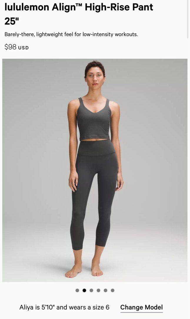 Lululemon Align High-Rise Pants 25” (graphite grey), Women's Fashion,  Activewear on Carousell