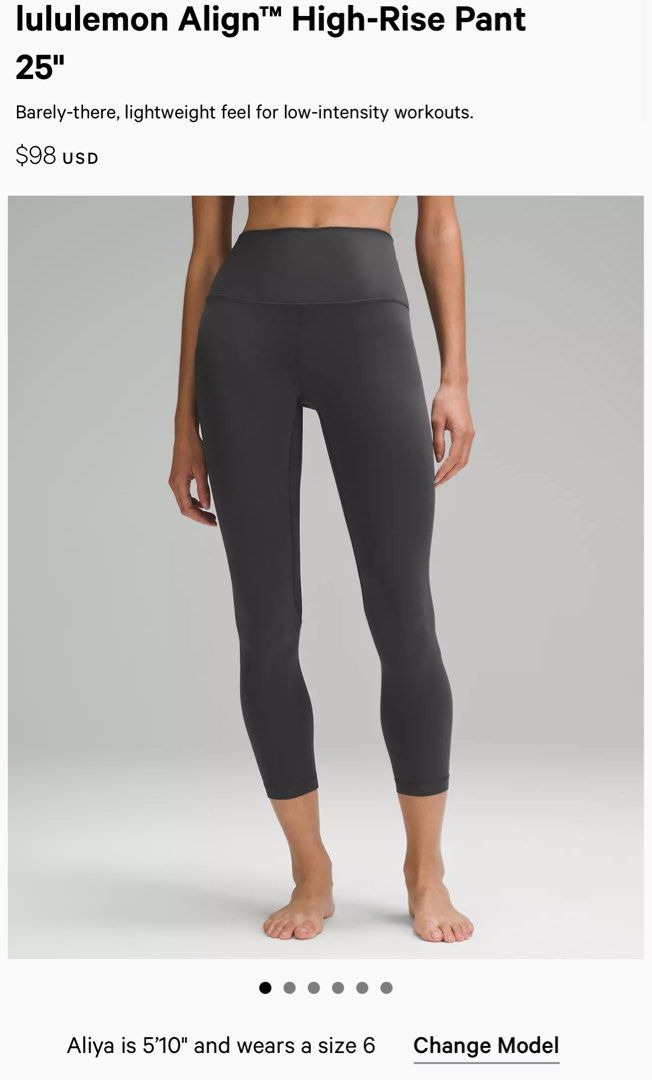 Lululemon Align Yoga Pants Graphite Grey High Rise Leggings Size 6