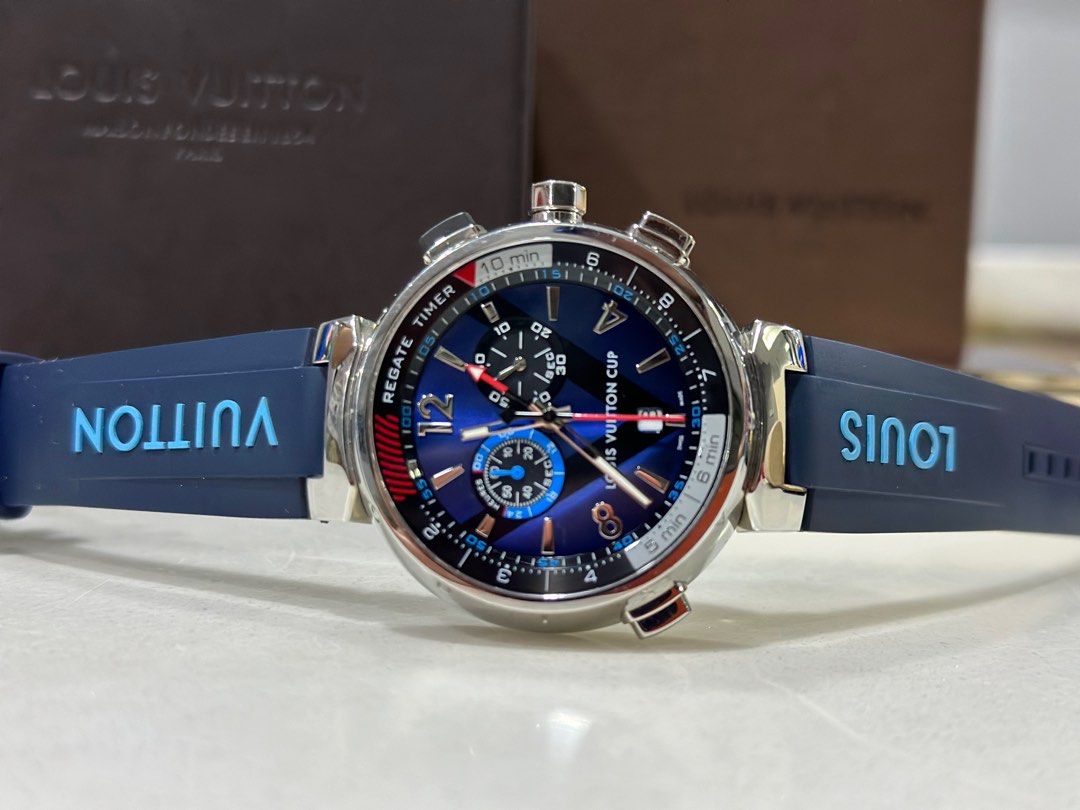 Tambour regatta navy deals 44 my lv tambour
