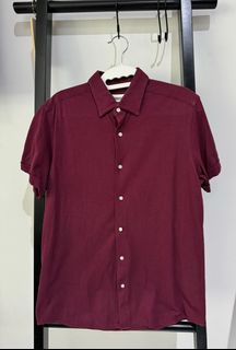 Red button up new arrivals shirt short sleeve
