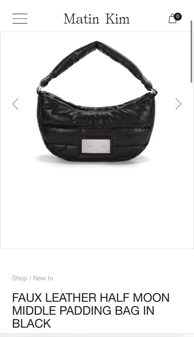 ☆MATIN KIM☆ FAUX LEATHER HALF MOON MIDDLE PADDING BAG zxmwtybhye_b694488a-fcfd-46aa-
