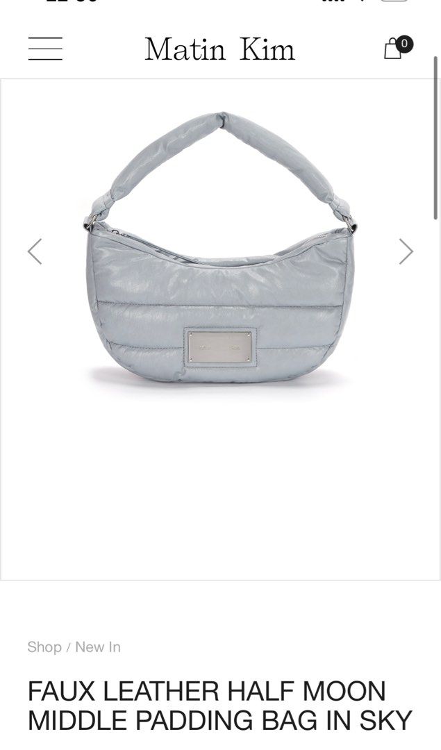 Matin Kim FAUX LEATHER HALF MOON MIDDLE PADDING BAG IN BLACK
