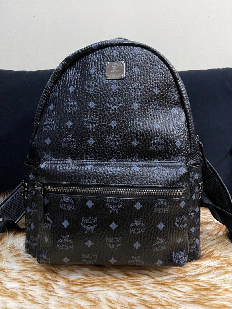 MCM Black Leather Size XL Bagpack