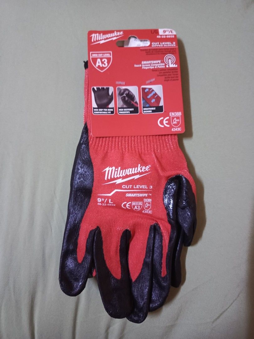 Milwaukee 48-22-8932 Cut 3 Dipped Gloves - L