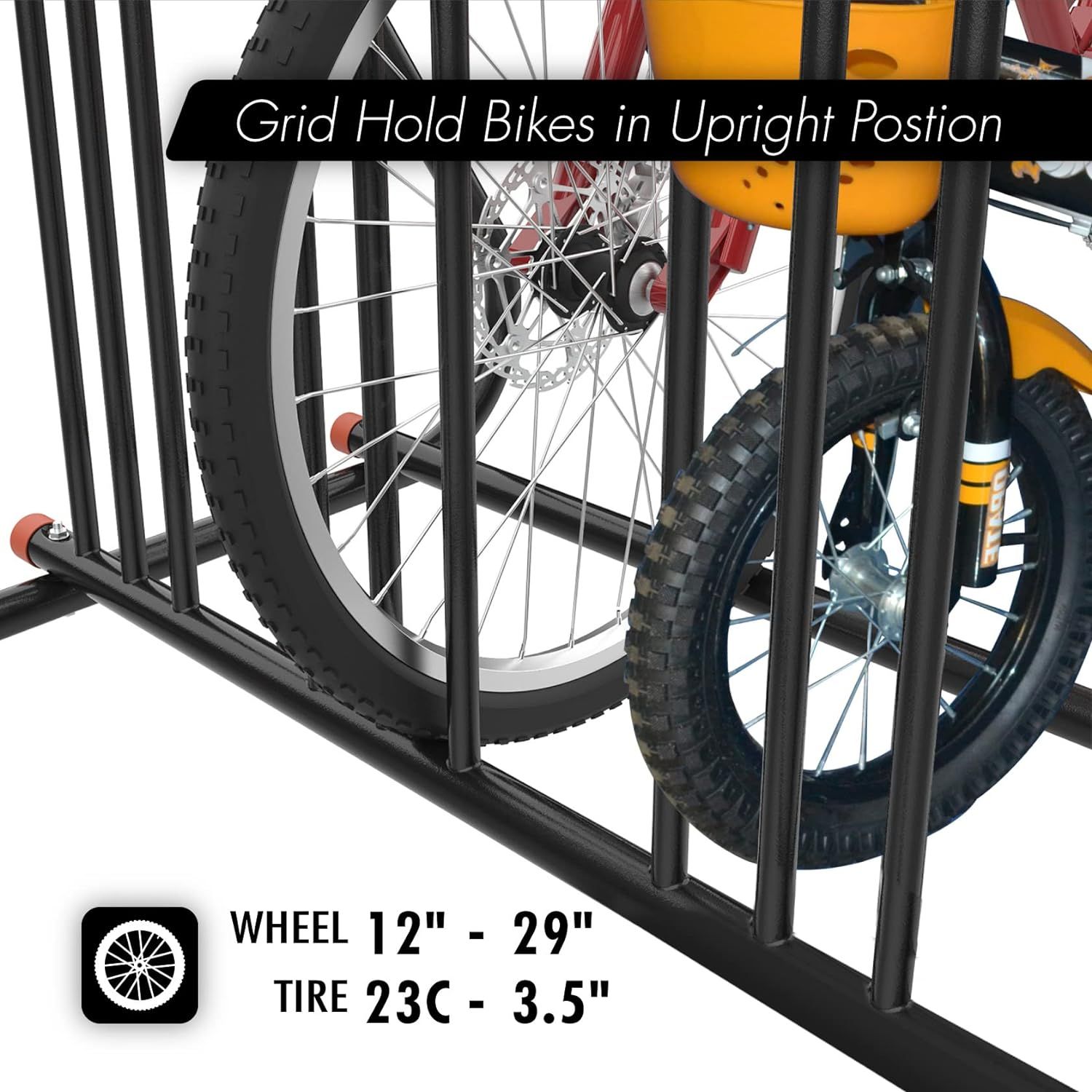 MR 6 Bike Stand Rack 2-Sided, Bicycle Floor Parking Stand, Double Wheel ...