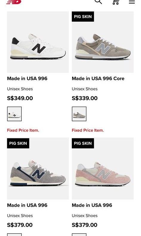 New balance online 996 size chart
