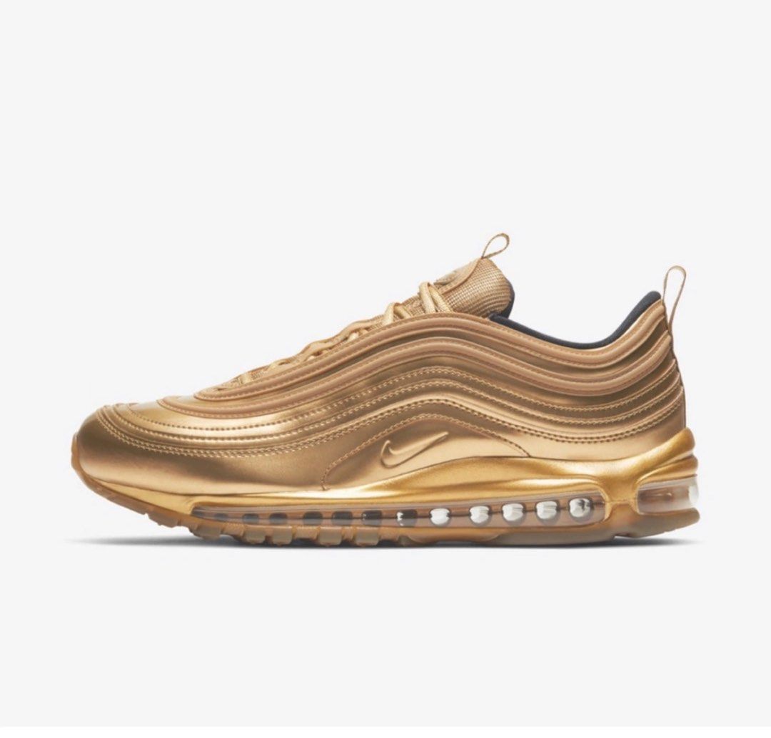Nike air max 97 QS gold bullet Luxury Sneakers Footwear on