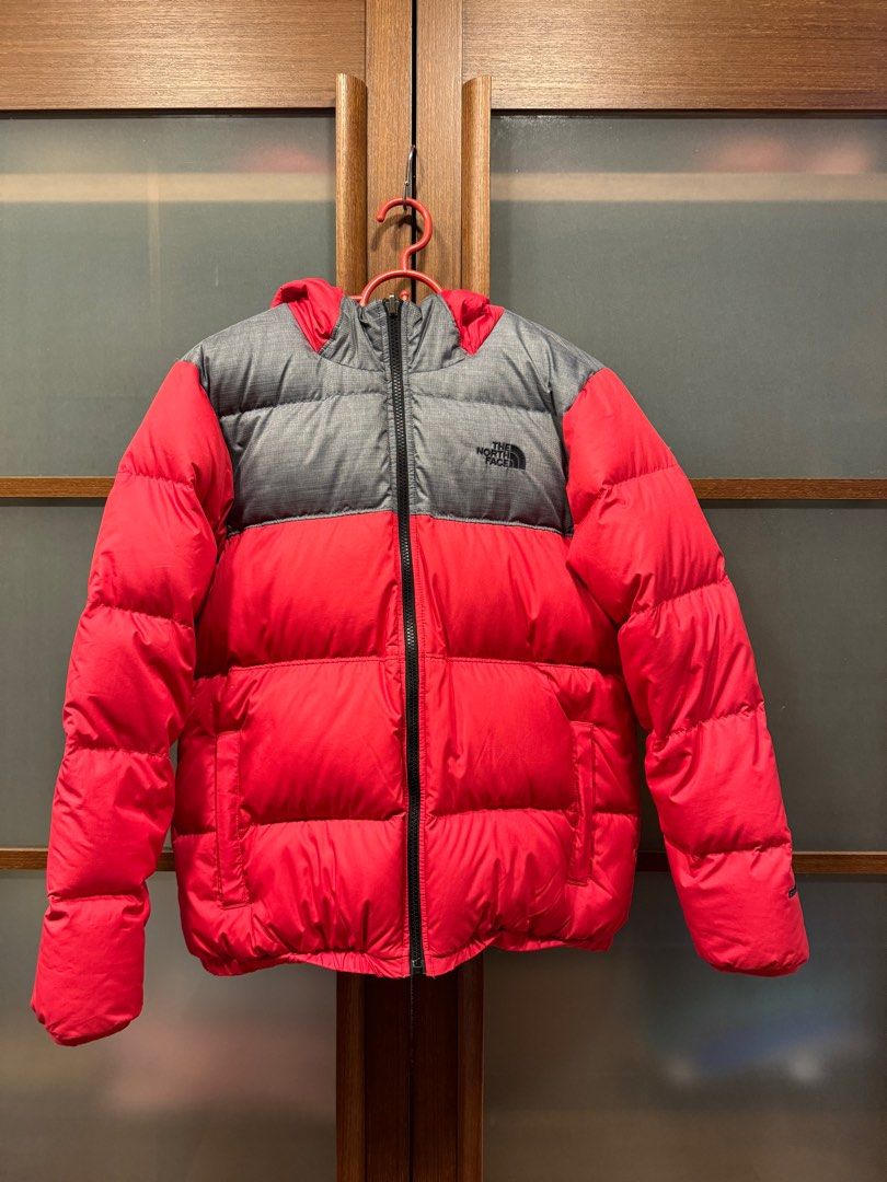 Red north on sale face puffer coat