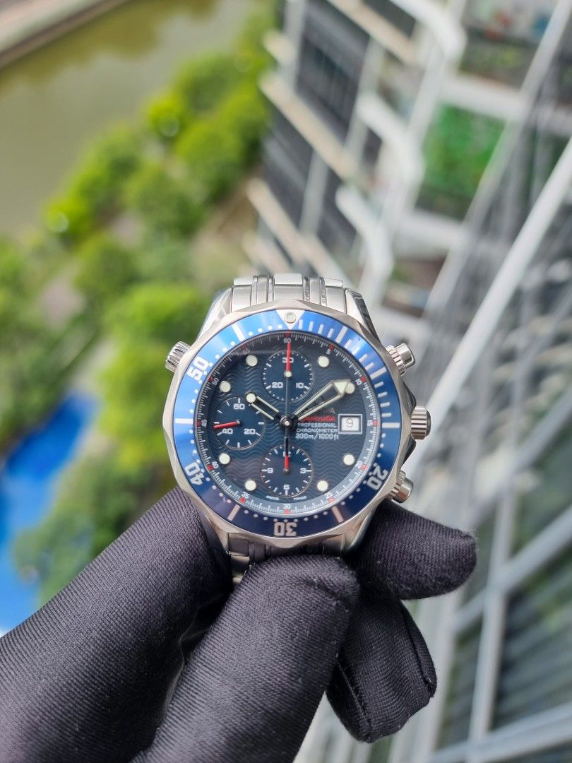 OMEGA SEAMASTER SEA MASTER AUTO AUTOMATIC 41.5MM BLUE CHRONO CHRONOGRAPH 2225.80.00 22258000 BRACELET NATO 300 Luxury Watches on Carousell