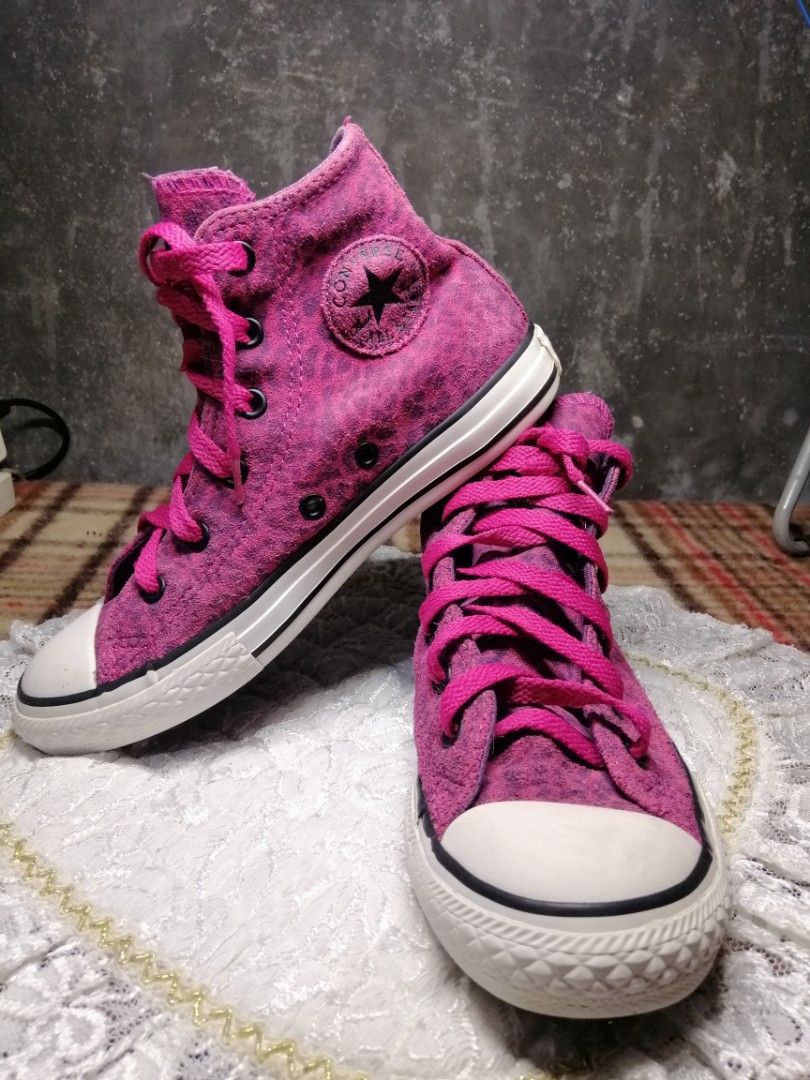 Original Converse Chuck Taylor Cosmos Hi Tops pink Suede Girl Kids