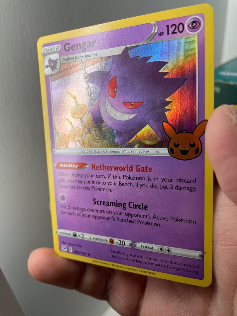 Pokemon Gengar -066/196 BOOster Stamped Holo 2023 foil Rare - 066/196 Pokemon  Trick or Trade 2023 mint, Hobbies & Toys, Toys & Games on Carousell