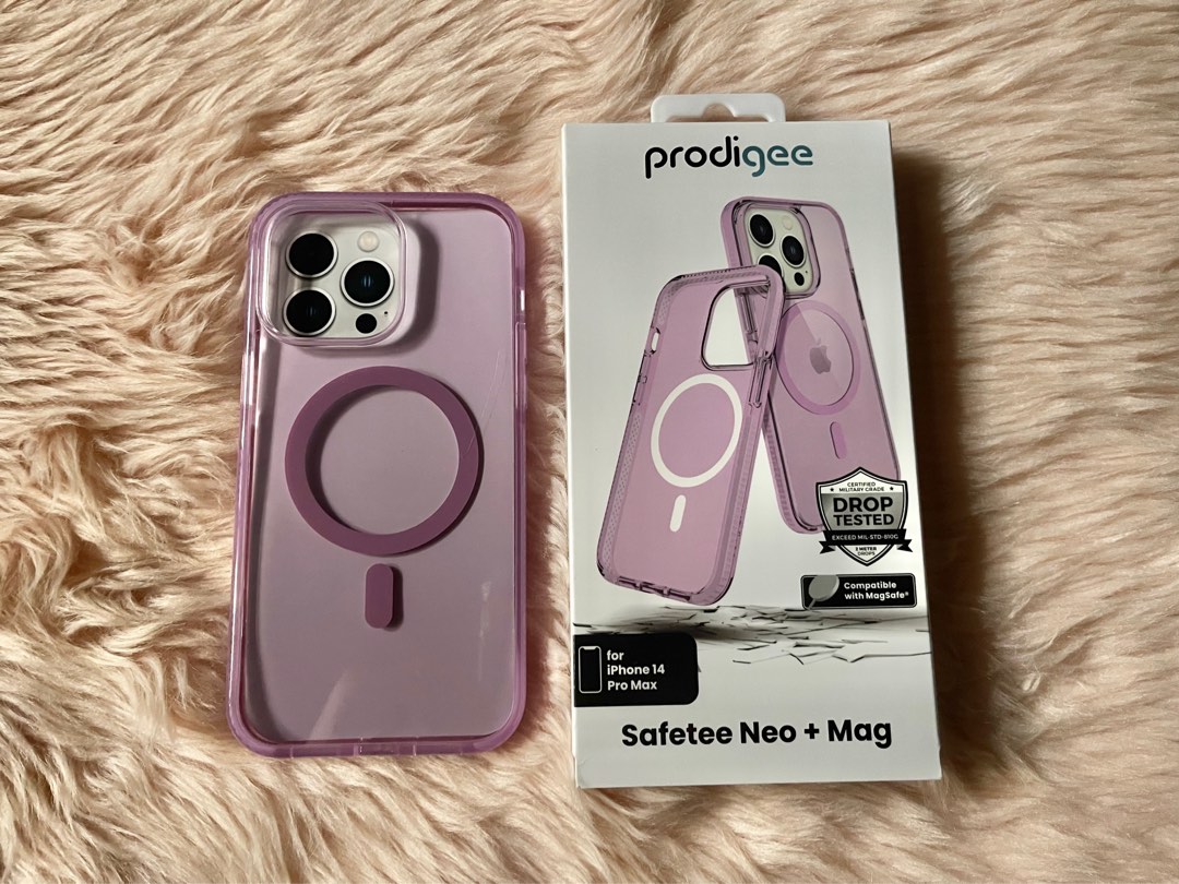 Coque MagSafe Prodigee Safetee Pour IPhone 13/14/15 - Transparente Lilas, Antichoc, Charge Sans Fil