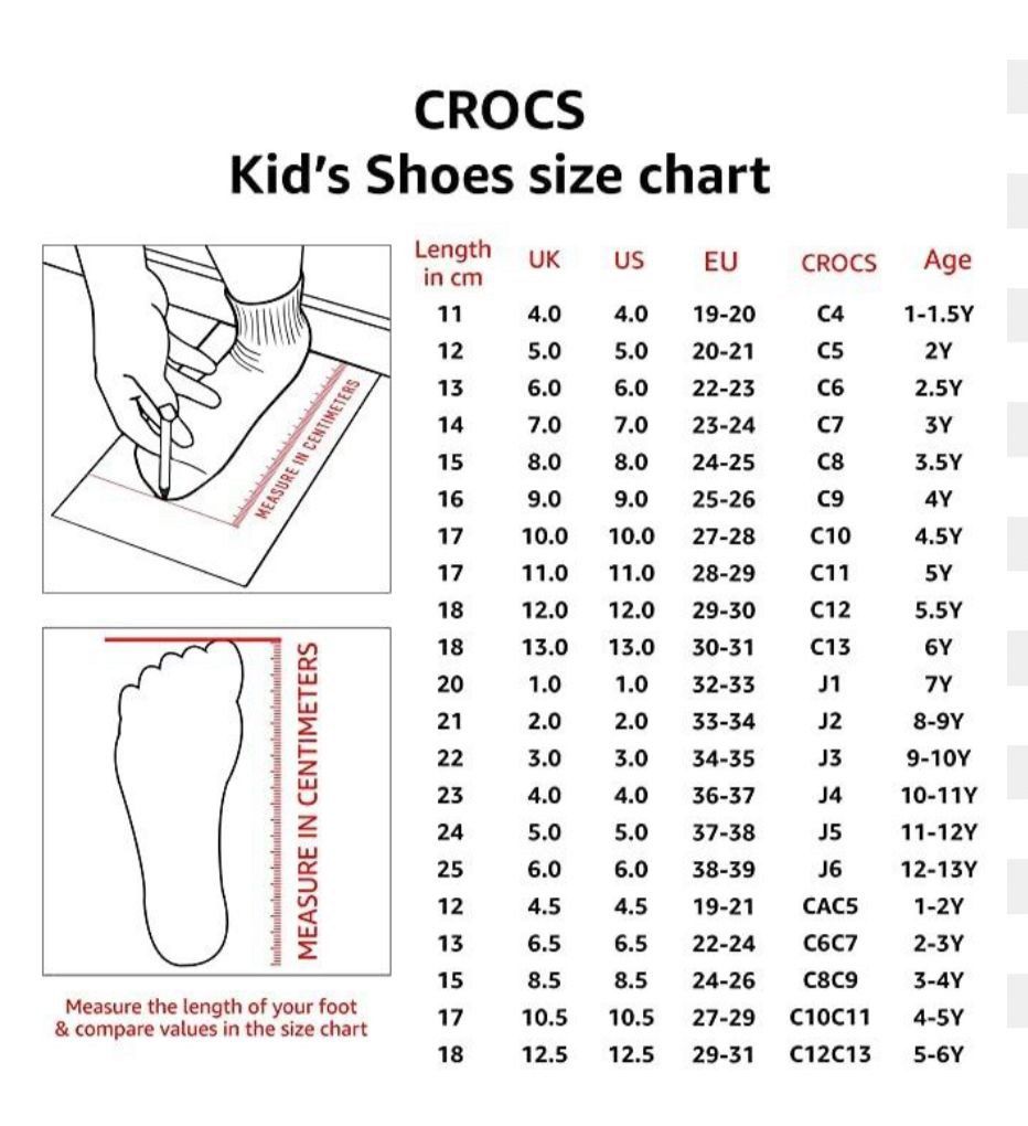 Crocs j5 size shop