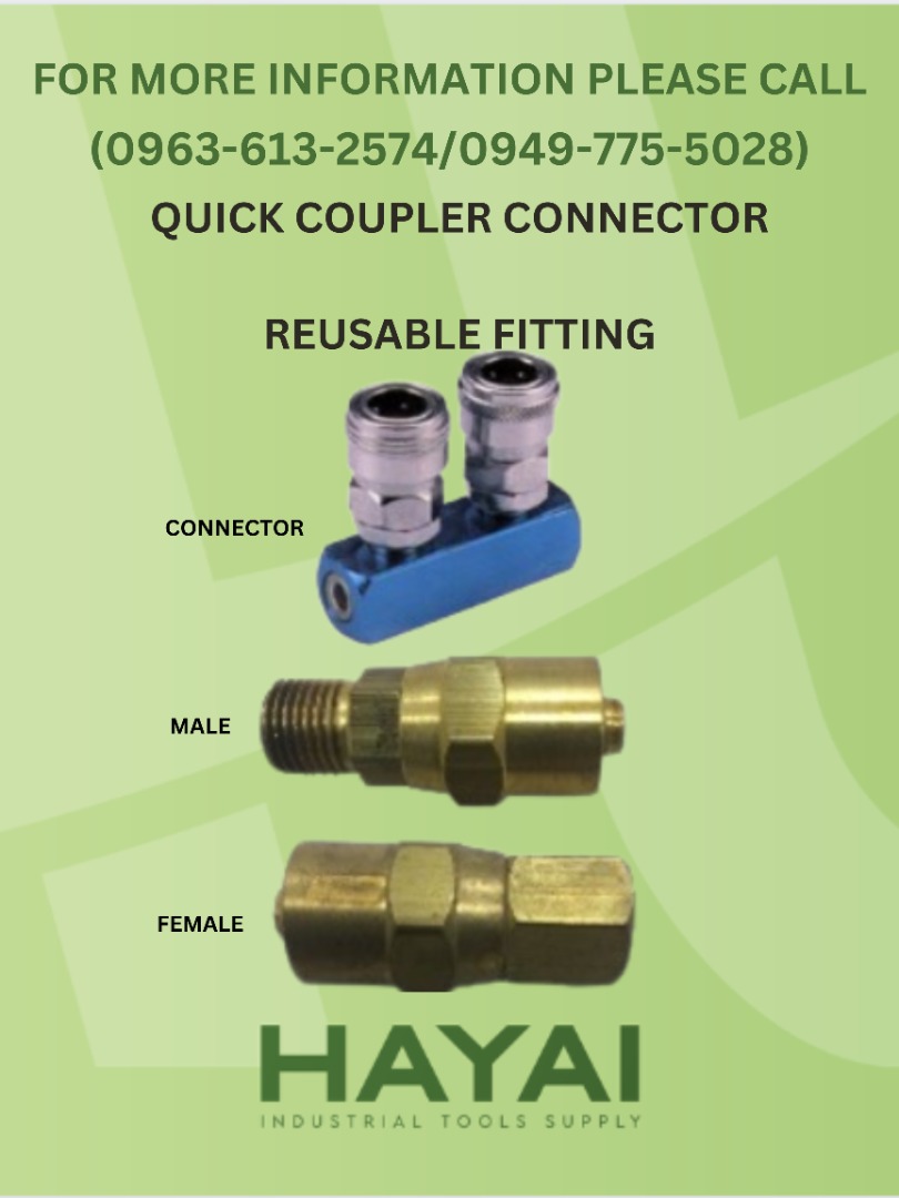 QUICK COUPLER CONNECTOR/REUSABLE FITTING, Commercial & Industrial