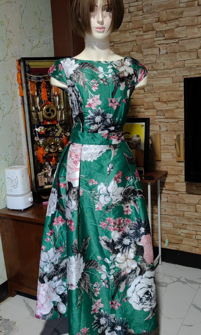 Quincy Formal Green floral dress, Women's Fashion, Dresses & Sets