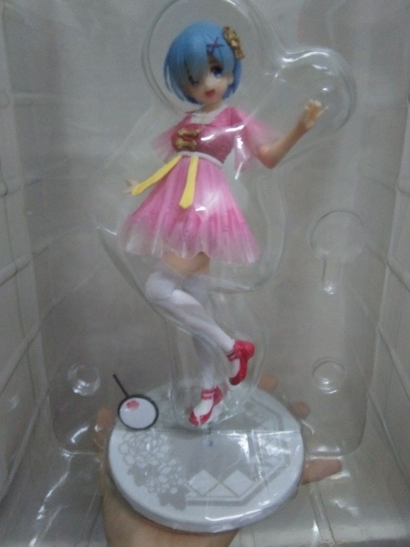 Re Zero Rem Chinese Dress Ver. Pink Qipao Cheongsam Traditional Fan