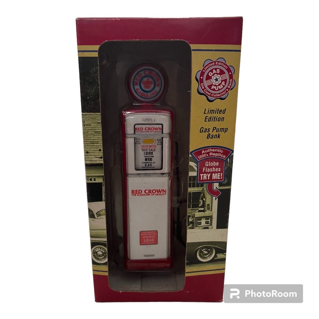 RED CROWN LIMITED EDITION DIE CAST GAS PUMP BANK