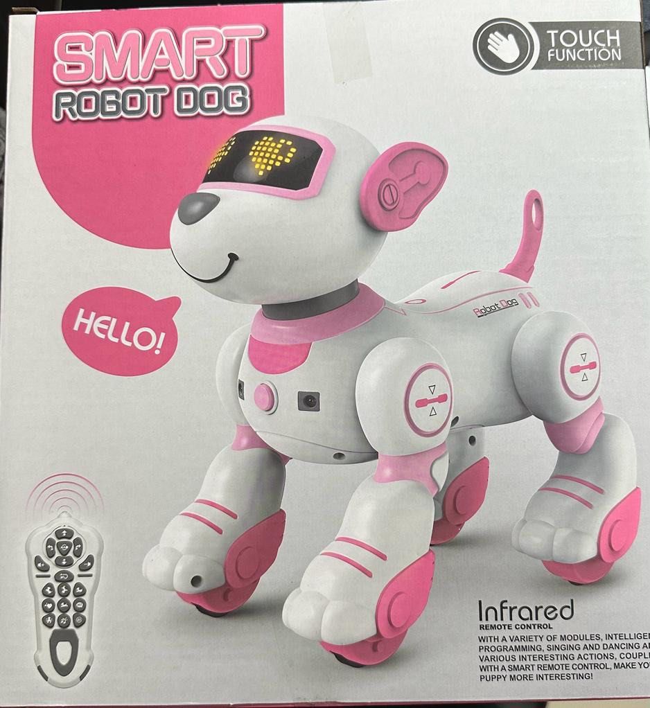Pink robot store dog toy