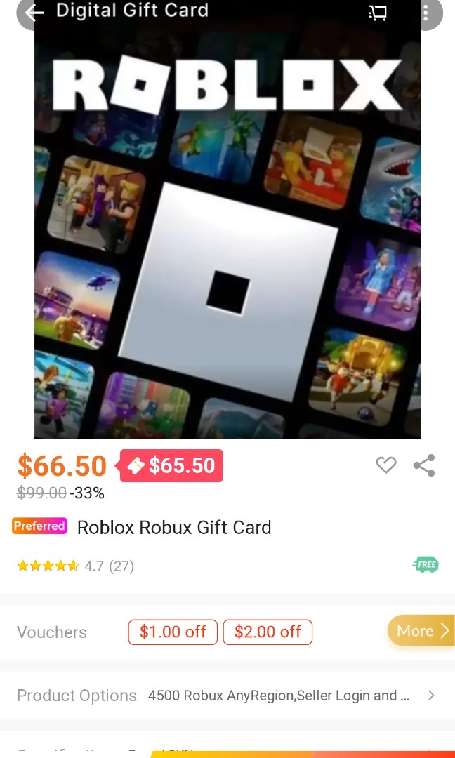 Roblox Gift Card Robux - $10, $25, $50 USD, Video Gaming, Video Games,  Others on Carousell