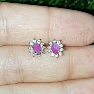 Ruby Stud Earrings. UV Reactive. 2 pairs available.